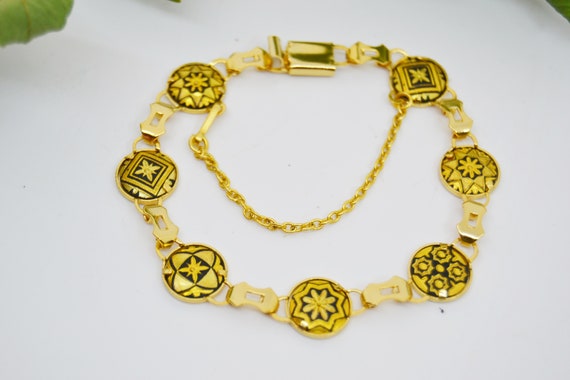 Damascene bracelet, Toledo Damascened Link Bracel… - image 4