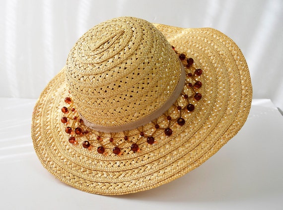 sun hat, straw hat, summer hat, beach hat, sun ha… - image 1