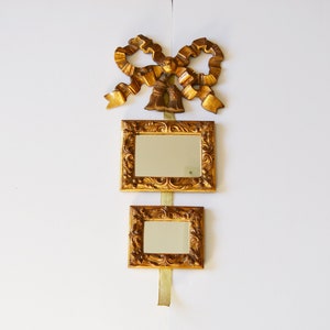 Florentine Style Gold Bow Mirrors: Retro Wall Decor