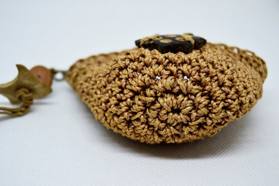natural purse, owl purse, crochet purse, eco purs… - image 7