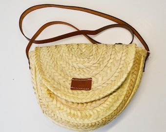 braided corn bag with leather strap, straw shoulder bag, women's bag, women's gift,women's vintage,eco bag,summer bag,natural bag,clear bag,