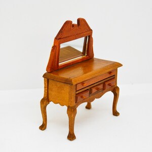 dresser with mirror, dollhouse, doll dresser, miniature dresser, wooden dresser, rustic dresser, dollhouse furniture