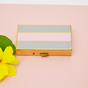 pill box,Boxes,double pill box,enamel pill box,vintage pill box,gold tone pill box,new vintage,tobacco box,makeup box,pill box,travel
