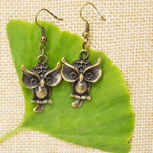 vintage owl earrings
