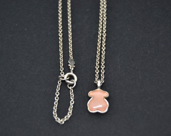 necklace with tous bear pendant, Tous silver bear, Tous pendant, Silver TEDDY BEAR necklace Pendante Tous jewelry, Tous bear pendant