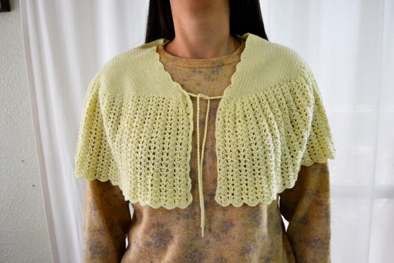 crochet cape, yellow cape, wedding cape, handmade… - image 2