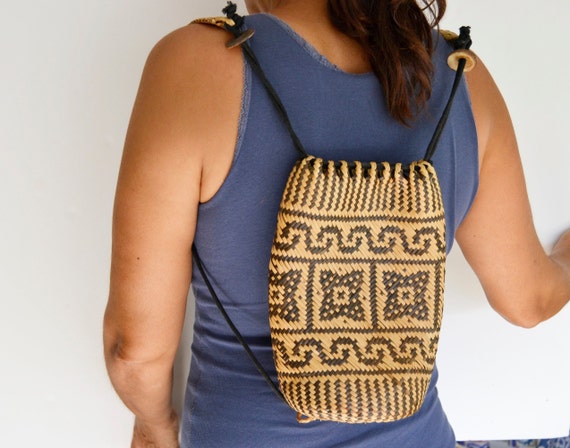 Mini zaino zaino in paglia intrecciata borsa africana | Etsy Italia