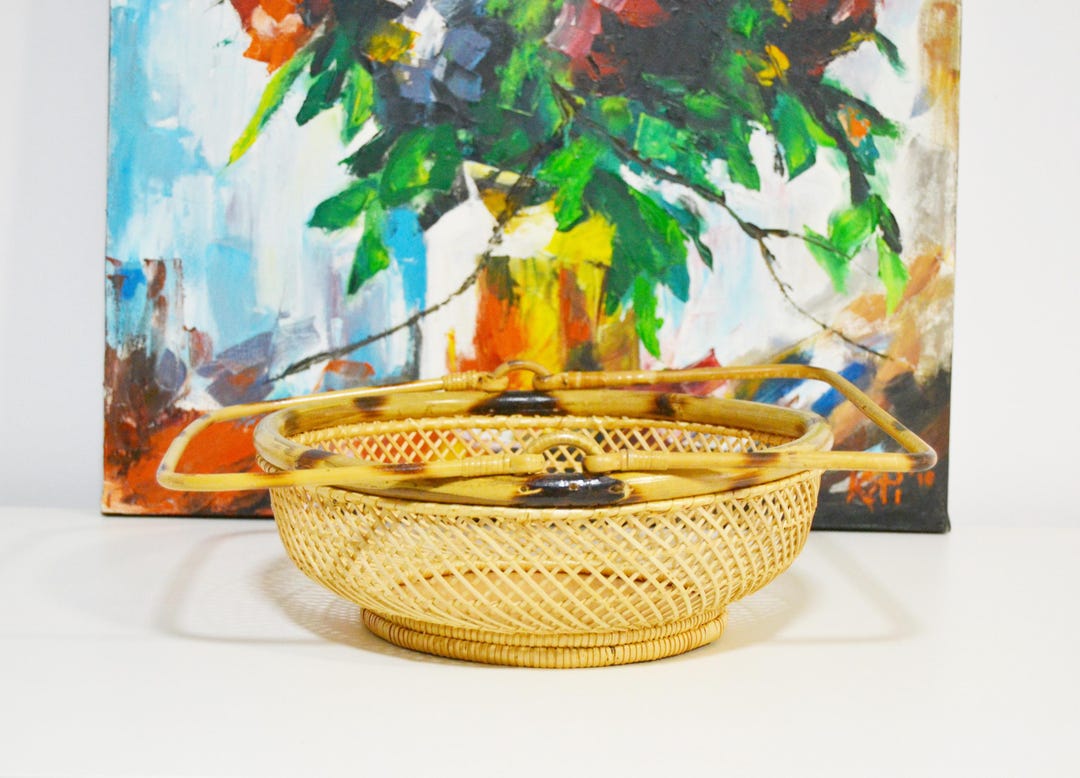 vintage-bamboo-basket-rustic-kitchen-utensil-etsy