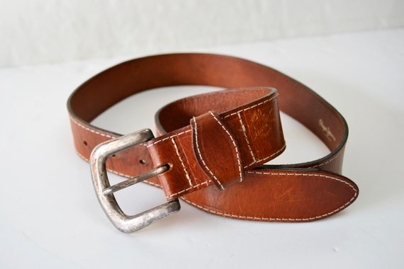 Brown Leather Belt Men s Belt Brown Belt Silver Buckle Size 85 Pepe Jeans Vintage Belt Size 85 Belt Brown Belt Clacic Belt Etsy Canada