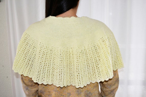 crochet cape, yellow cape, wedding cape, handmade… - image 4