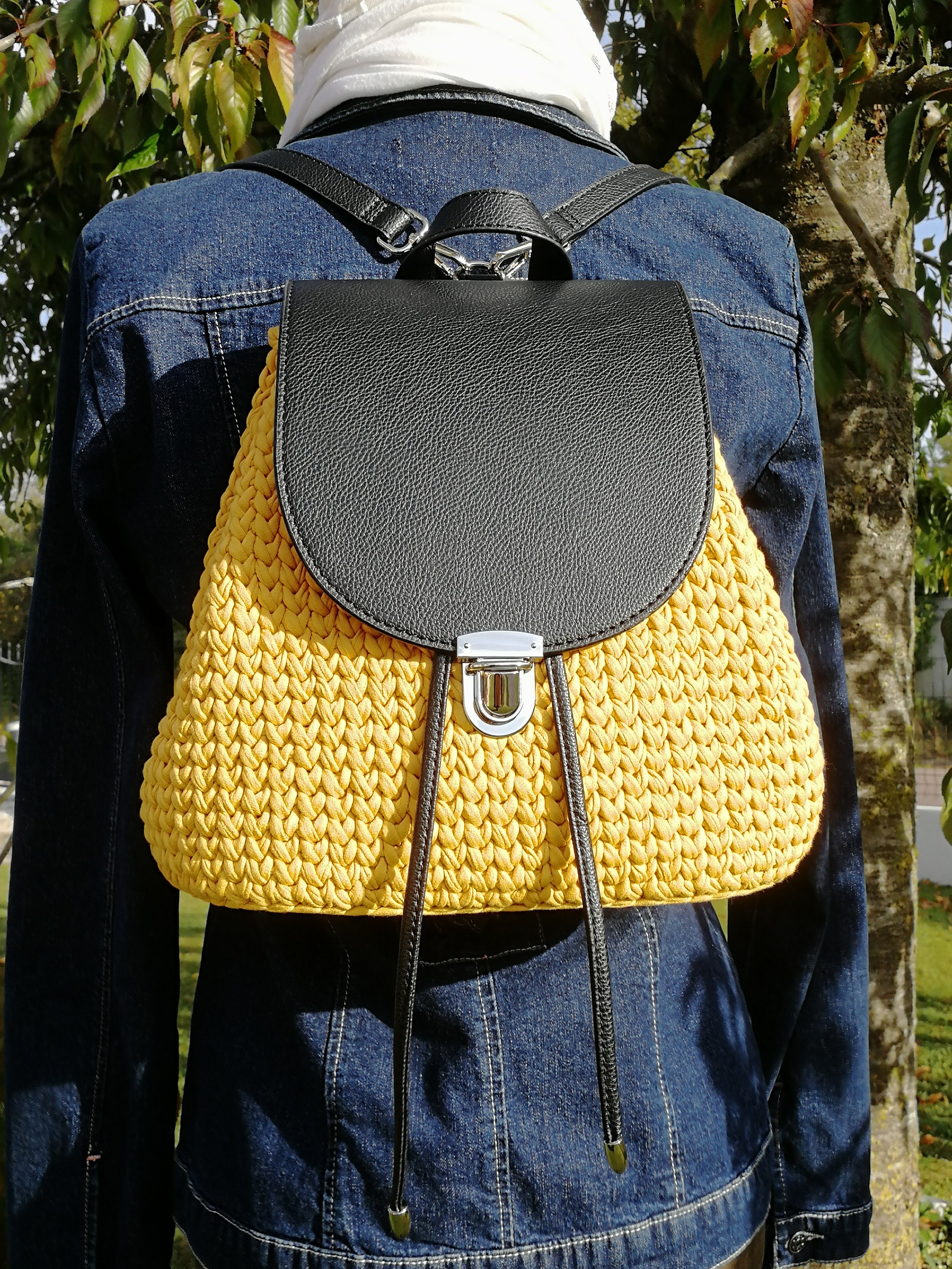 Premium Quality Crochet Todler Backpack / Tshirt Yarn Bag