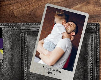 Portemonnaie-Fotokarte, personalisiertes Papa-Geschenk, Fotokarte aus Metall, Polaroid-Stil Valentinstag Geschenk