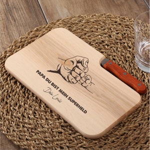 Father&#39;s Day gift personalized | Breakfast board dad | Cutting board | Birthday gift