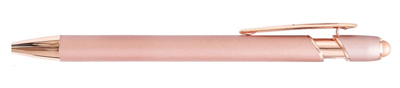 Personalisierter Kugelschreiber mit Gravur Soft Touch Roségold Stift Champagner