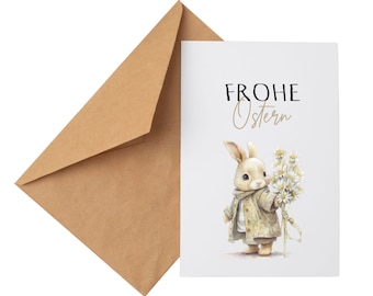 Carte de Pâques JOYEUSES PÂQUES | Carte pliante avec enveloppe