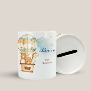 Money box with name personalized motif balloon for girls boys money box money gift Christmas birth birthday