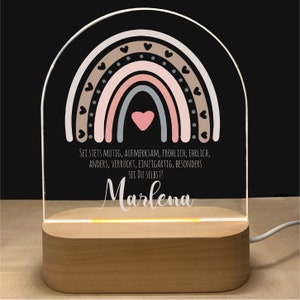 Night light personalized motivation | Baby gift birth | Night light baby | Rainbow night lamp | Birth gift, baby