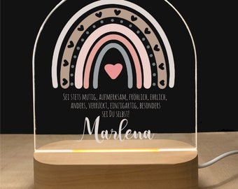 Night light personalized motivation | baby gift birth | night light baby | rainbow night lamp | birth gift, baby