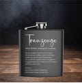 Hip flask best man definition personalized matt black with engraving of the name best man gift