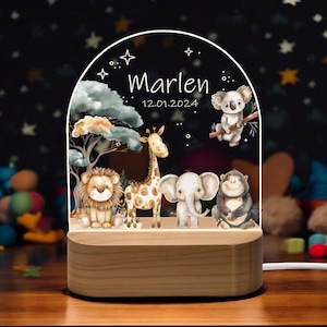 Night light personalized jungle friends | Baby gift birth | Night light baby | Rainbow night lamp | Birth gift, baby