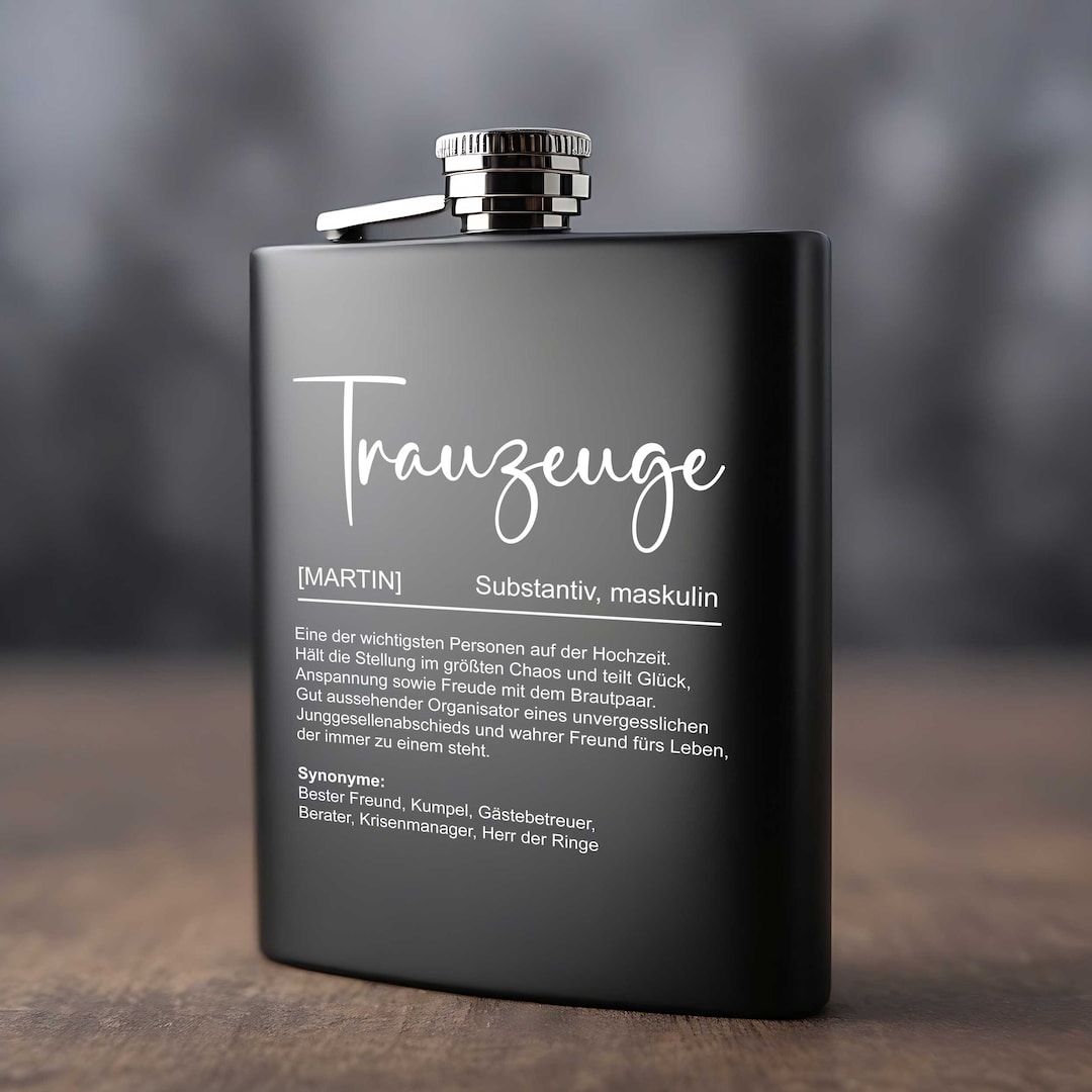 Lustiger Flachmann Mit Militär-Akronym – Edelstahl, Matt Schwarz, 170 Ml | Geschenk Für Veteran, Vater, Männer