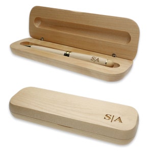 Wooden ballpoint pen with engraving personalized with initials name engraving pen engraved