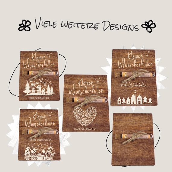Wunscherfüller Geldgeschenk Aus Holz – 19x11 Cm, Zum Aufrollen Von Geldscheinen, Für Hochzeit, Geburtstag, Jugendweihe