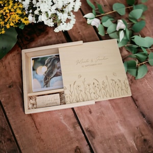 Personalized memory box - photo box as a gift for wedding, engagement, celebration