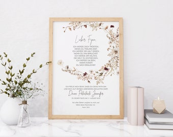 LIST CHRZESTNY Letnie kwiaty personalizowane jako prezent na chrzest, rodzice chrzestni, matka chrzestna, ojciec chrzestny, plakat, chrześniak, list do chrztu