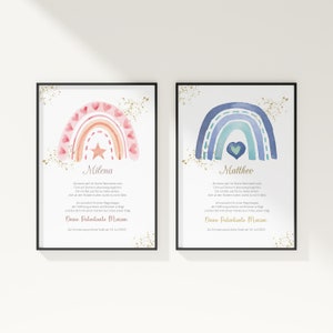 CARTA NATAL ARCO IRIS | Afiche de fecha de nacimiento | cartel de nacimiento | anuncio de nacimiento | foto de nacimiento | regalo personalizado nacimiento