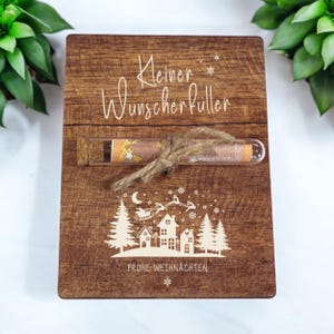 Geldgeschenk Weihnachten Wunscherfüller Weihnachtsgeschenk Geschenkkarte aus Holz Geschenkverpackung