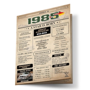Biglietto di auguri di compleanno 1985 | 40° compleanno | giornale di compleanno | Invito per biglietti di compleanno, regalo, anniversario | con busta