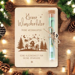 Geldgeschenk zu Weihnachten | zum Nikolaus | Wunscherfüller | Weihnachtsgeschenk | Geschenkkarte aus Holz | Geldverpackung