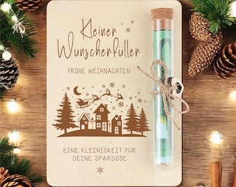 Money gift for Christmas | for Santa Claus | Wish fulfiller | Christmas present | Wooden gift card | Money packaging