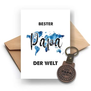 Regalo del día del padre | Tarjeta de felicitación opcional con llavero | Regalo del día del padre | Cumpleaños de papá | cumpleaños del padre