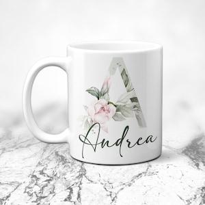 Cup with letter rose | Cup personalized | Cup with name | | cup with desired name Cup with saying | Cup with desired letter