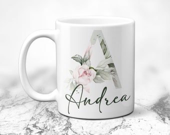 Cup with letter rose | Cup personalized | Cup with name | | cup with desired name Cup with saying | Cup with desired letter