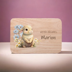 Children&#39;s breakfast board personalized with rabbit motif | Personalized board | Baby gift birth | Board, wooden board