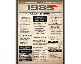 40th birthday | Funny birthday card | Birthday card 40th birthday gift | Seventieth | 60th birthday | Birthday poster | 1985