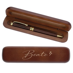 Wooden ballpoint pen dark with engraving "hearts" personalized name engraving pen engraved