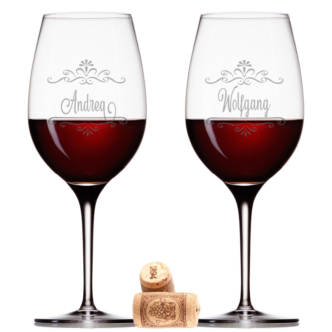 GRAVURZEILE Verre à Vin Leonardo - Avec Gravure Du Nom Au Choix - Avec