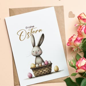 Oster Gruß Karten im Set oder Einzeln | Frohe Ostern-Grußkarte mit Umschlag optional | Liebevoll gestaltete Karte in A6 in Aquarell