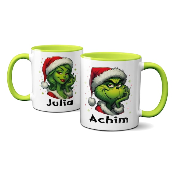 GRAVURZEILE Tazza Stampata, Motivo Grinch, Personalizzabile, Con