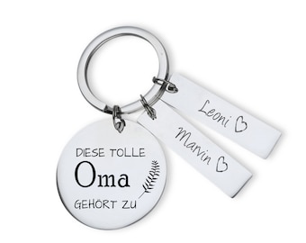 Schlüsselanhänger personalisiert für Oma, Mama | Tolles Geschenk zu Muttertag Geburtstag oder Weihnachten