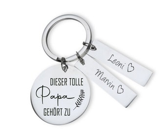 Sleutelhanger gepersonaliseerd voor papa, opa | Leuk cadeau voor Vaderdag, verjaardag of Kerstmis