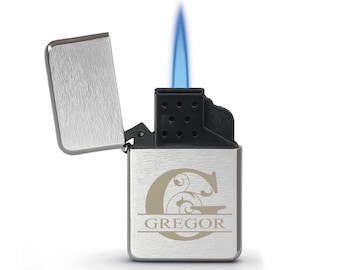 Encendedor personalizado - Encendedor resistente al viento de alta calidad grabado con láser - Regalos personalizados para hombres, Navidad, regalo de cumpleaños