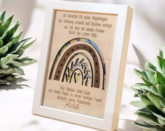 Regalo de bautismo | Regalo de dinero con marco de fotos | Regalo de bautismo para ahijado | personalizado con nombre