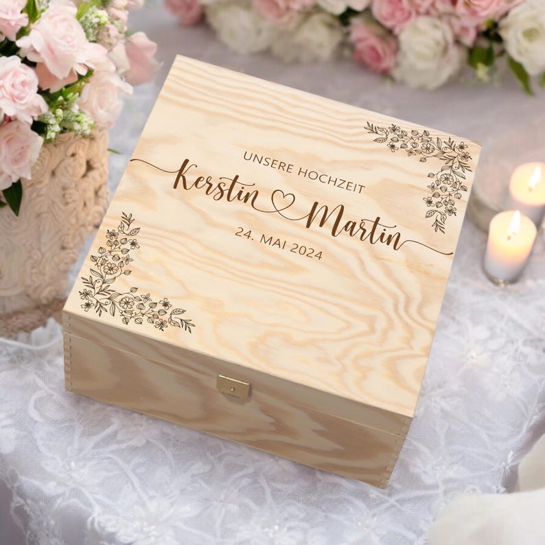 Memory Box Gift Box for the Wedding Personalized With Lovers - Wooden ...