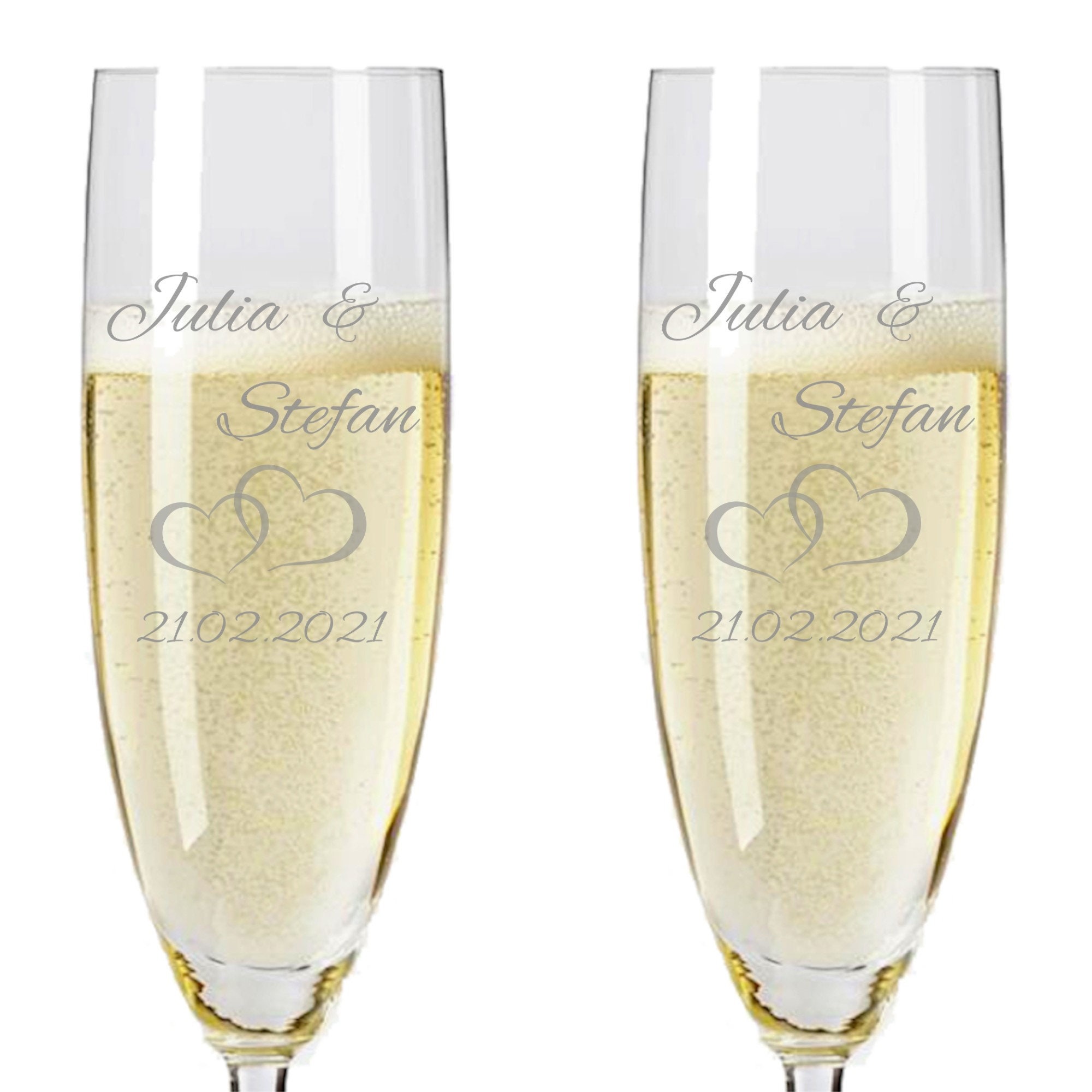Copas de champán grabadas personalizadas para el décimo aniversario de bodas  / 10 años de matrimonio / regalo del décimo aniversario para parejas / copas  de Prosecco -  México