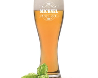 Leonardo Weizenglas mit Gravur "Patch" Weizen Bierglas Vatertag Geschenkidee personalisierbar